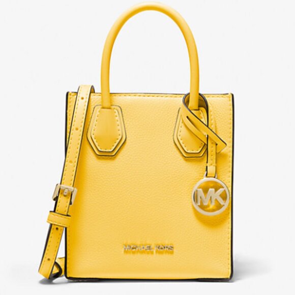 Michael Kors Mercer Extra-Small Pebbled Leather Crossbody Bag Daisy Yell… - Picture 1 of 3
